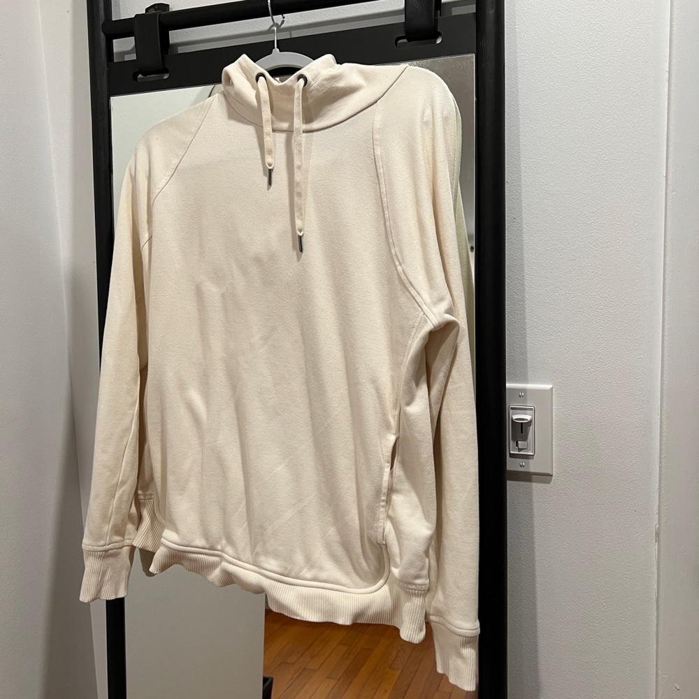 Banana Republic White High Neck Hoodie - Size Large